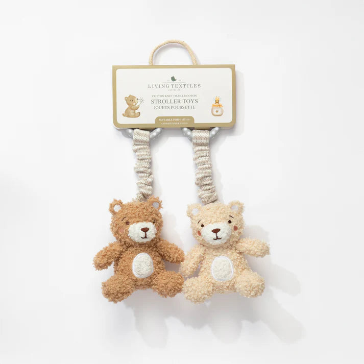 Soft Cuddle Bears Stroller Toys for Babies - Adorable Plush Hanging Toys for Prams, Strollers, and Car Seats - Perfect for Soothing and Entertaining Infants On-the-Go