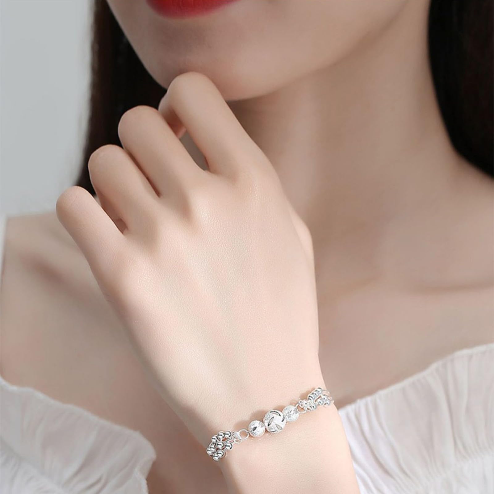 2024 Newest 925 Sterling Silver Bracelet for Women - Elegant Black Adjustable Bangle, Perfect for Gifts, Parties & Everyday Wear
