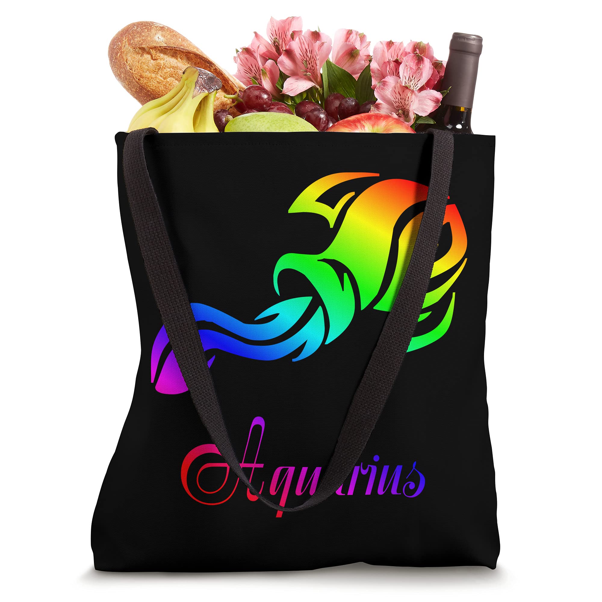 Zodiac Aquarius Tote Bag - Stylish & Durable Cotton Canvas Shoulder Bag for Women - Perfect for Work, Beach, Shopping & Daily Use