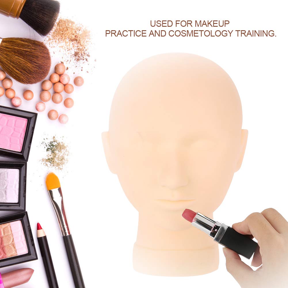 Professional Silicone Makeup Practice Mannequin Head - Realistic Training Model for Eyelash Extensions, Makeup Application & Massage Practice - Perfect for Beauty Schools, Salons & Home Use