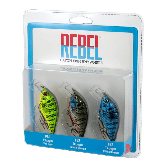 Rebel Bluegill 3 Pack Fishing Crankbaits - Lifelike Bass Lures for Freshwater & Saltwater - Perfect for Bass, Trout, and Walleye Fishing in Lakes, Rivers, and Ponds