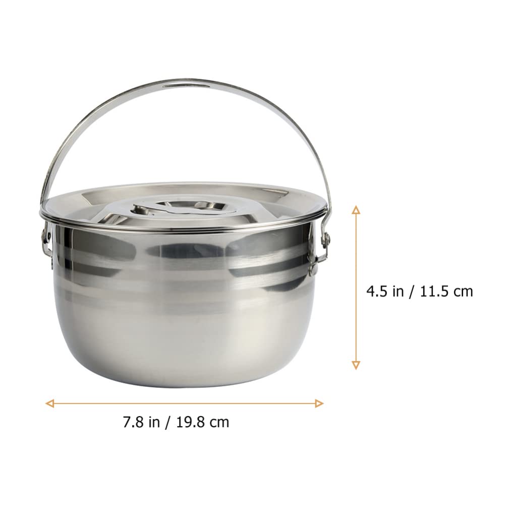 1pc Non-Stick Camping Cookware Pot - High Capacity Soup & Stew Pot with Handle for Outdoor Cooking, Kitchen & Household Use | Perfect for Camping, Hiking & Home Cooking