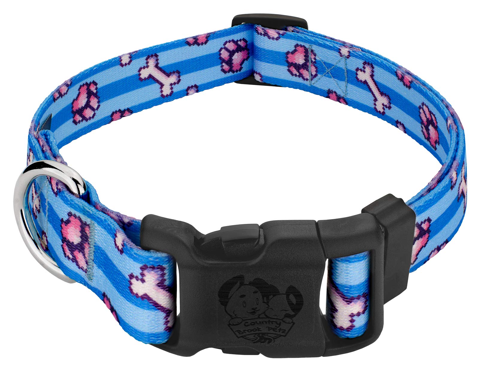 Country Brook Design - Premium Dog Collar for Medium & Large Dogs | Durable Nylon Pet Collar with Metal Buckle | Made in USA | Perfect for Daily Walks, Training & Outdoor Adventures