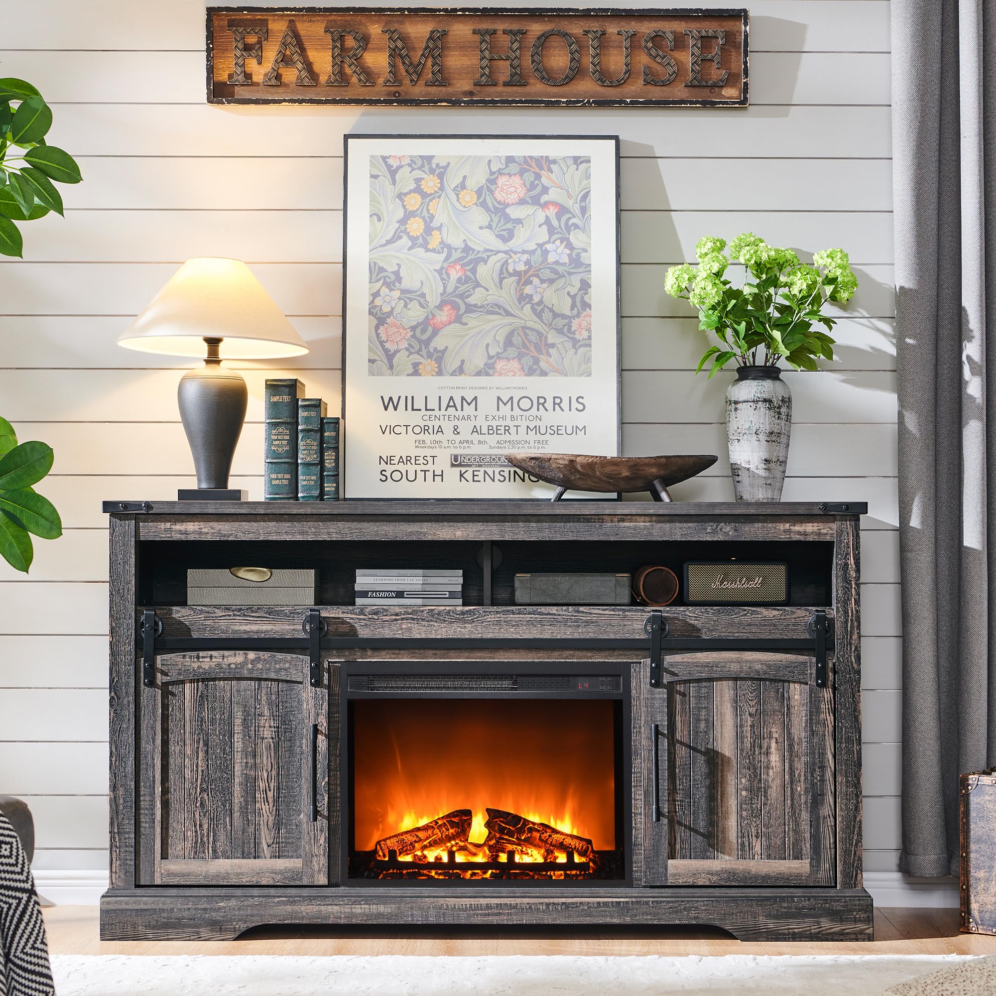 Farmhouse TV Stand for 70+ Inch TV - 33