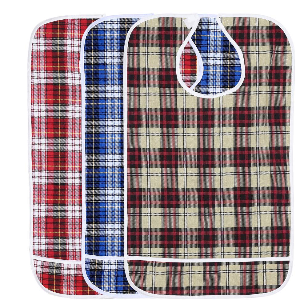 Adult Bib for Mealtime - Durable & Absorbent Elderly Bibs for Dining Comfort - Perfect for Seniors, Disabled & Recovering Patients at Home or Care Facilities