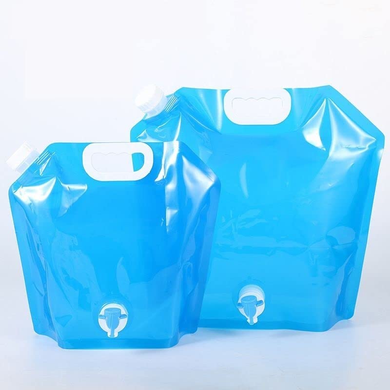 Foldable Outdoor Water Bag with Faucet - Portable Car Water Storage Bag for Camping, Hiking, Emergency & Sports - Leakproof Collapsible Water Container (LM Color) - Perfect for Road Trips, Backpacking & Outdoor Adventures