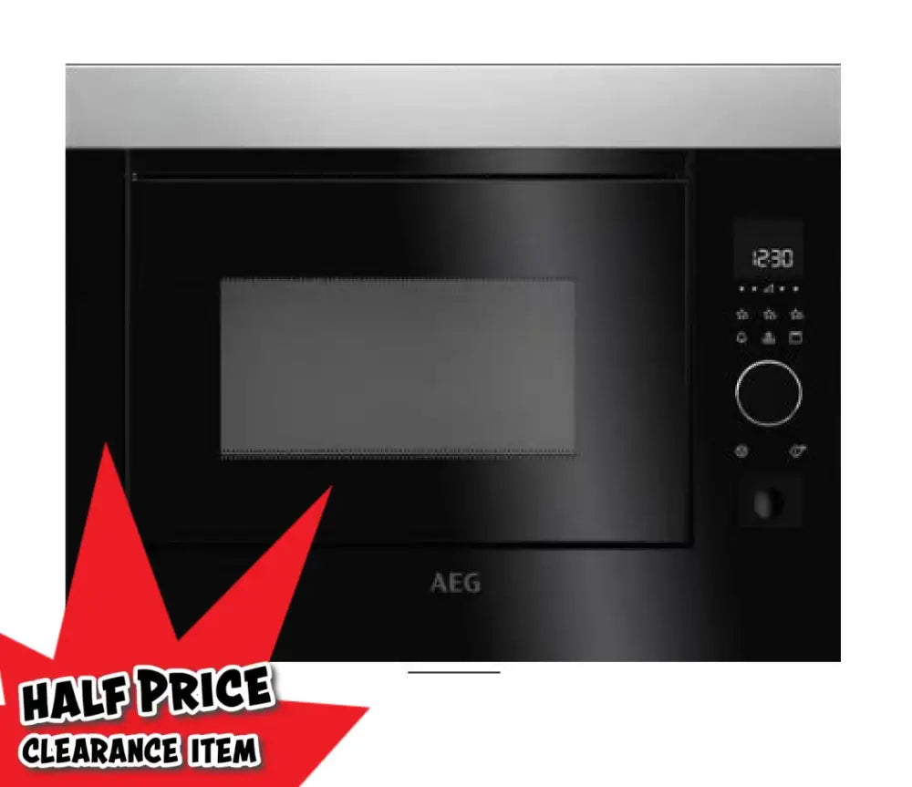 AEG MBE2658DEM 46cm Built-in Microwave Oven with Grill Function - Perfect for Small Kitchens, Apartments & Quick Meal Prep