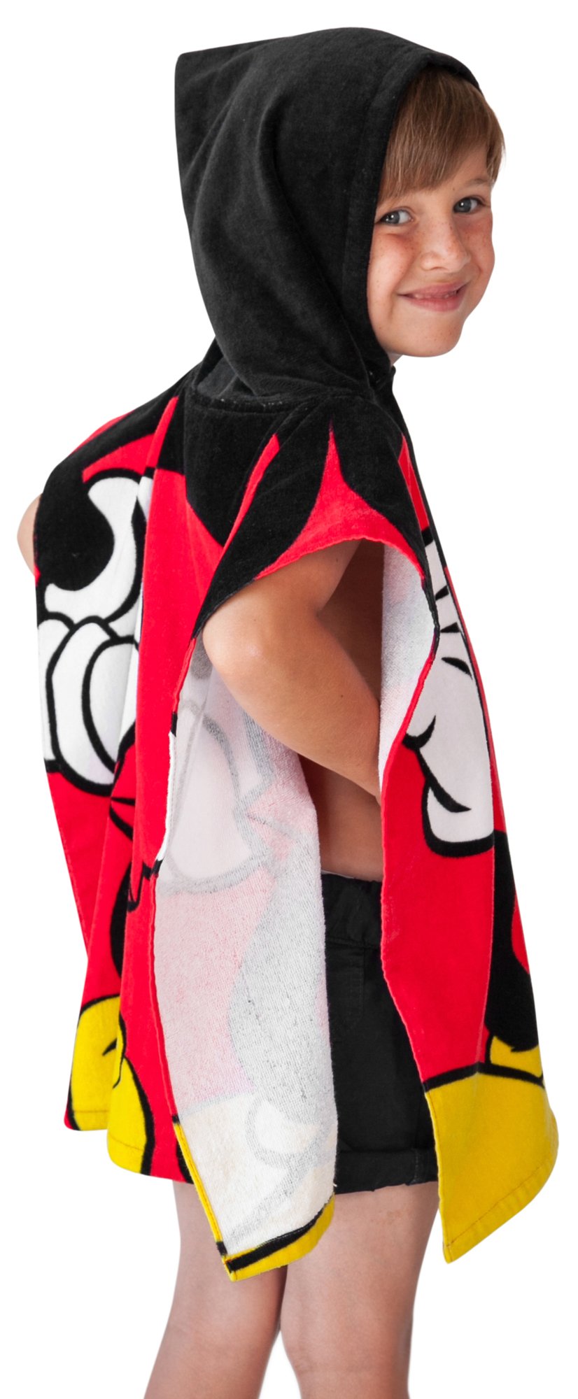 Disney Mickey Mouse Hooded Towel Poncho for Kids - Soft Bath & Beach Cover Up, Swim Wrap for Boys & Girls - Perfect for Pool, Beach, and After Bath Time