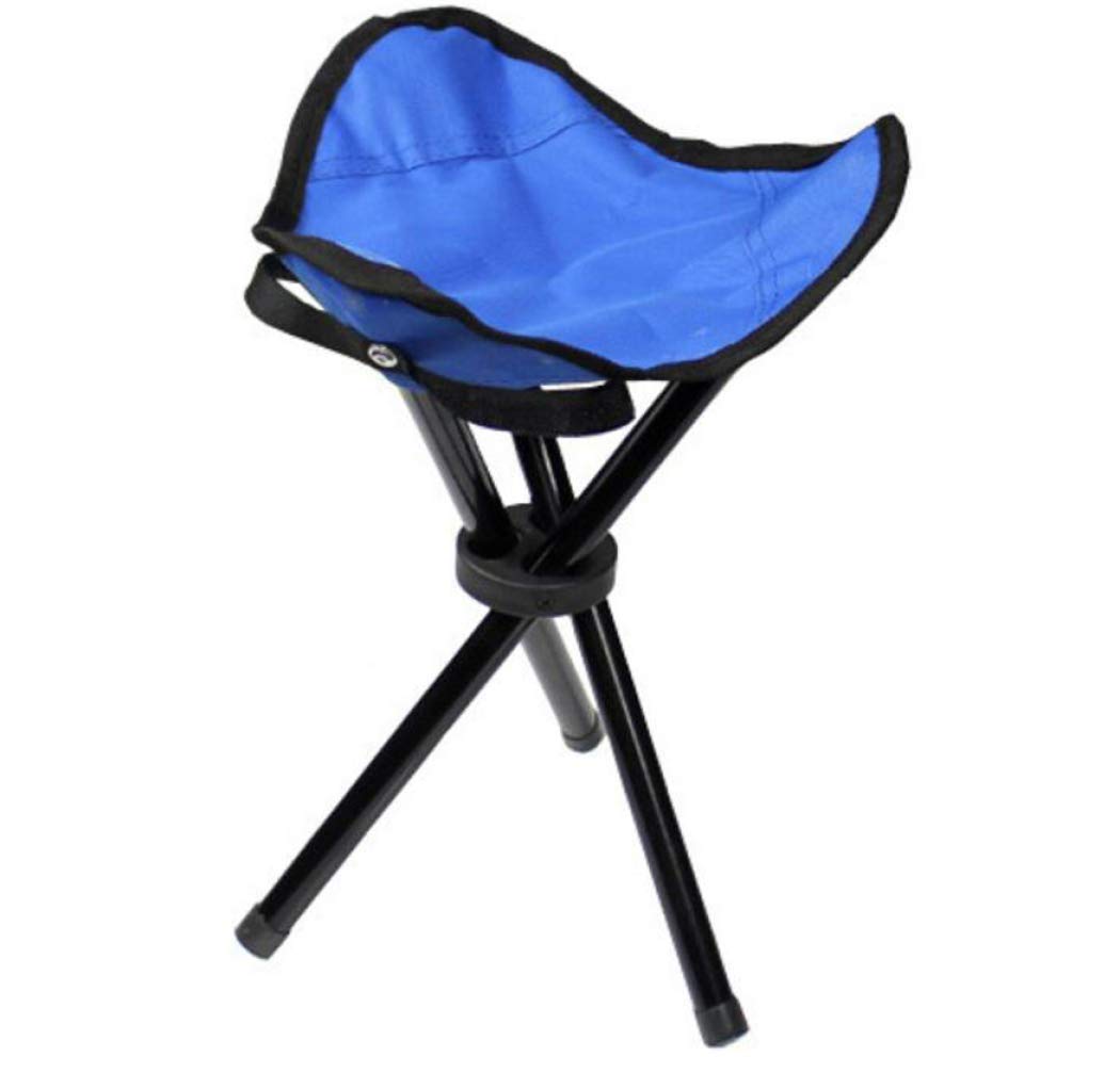 DPPAN Small Folding Tripod Stool - Portable Collapsible Camping Chair for Outdoor Activities, Hiking, Fishing & Picnics - Supports 200 lbs - Lightweight & Compact Blue Camp Stool - Perfect for Backpacking, Beach, Tailgating & Festival Use