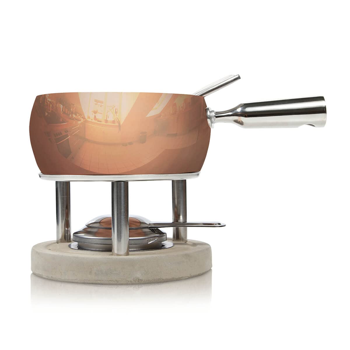Boska Cheese Fondue Party Set - 4-Person Copper Fondue Pot with Stove-Safe Design for Chocolate, Cheese & Snacks - Perfect for Weddings, Parties & Family Gatherings