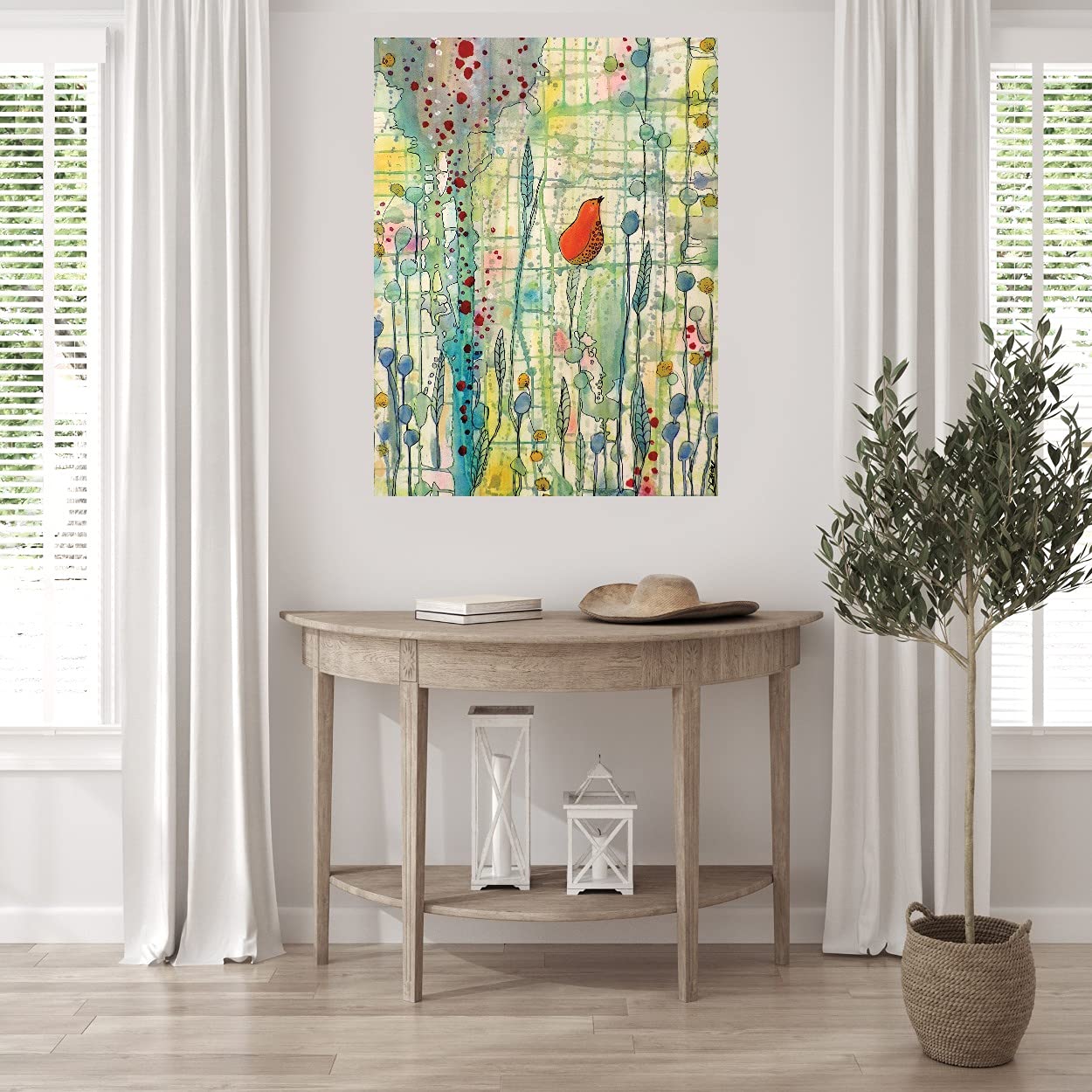 Premium Alpha Canvas Wall Art by Sylvie Demers - Handcrafted Fine Art Painting for Living Room, Bedroom, Office & More - 35x46 Inch Ready-to-Hang Decor - Perfect for Home, Restaurant or Hotel Interior Design