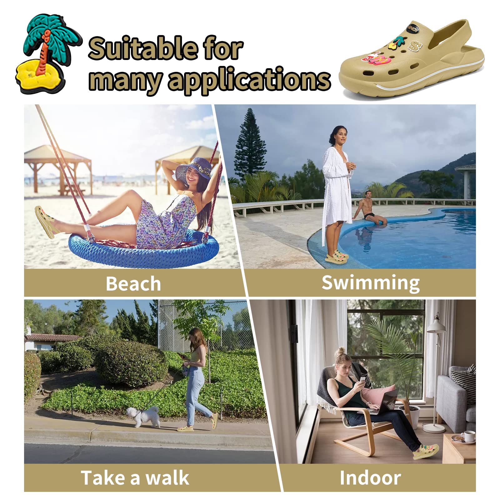 Breathable Unisex Garden Clogs - Comfortable Slip-On Beach Sandals for Women & Men | Perfect for Summer, Gardening, Poolside & Outdoor Activities