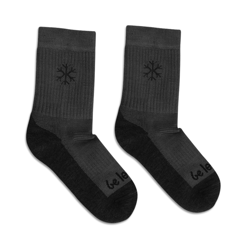 Be Lenka Kids Barefoot Socks - Soft Merino Wool Crew Socks for Boys & Girls (Grey) - Perfect for Indoor Play, Yoga & Sensory Development