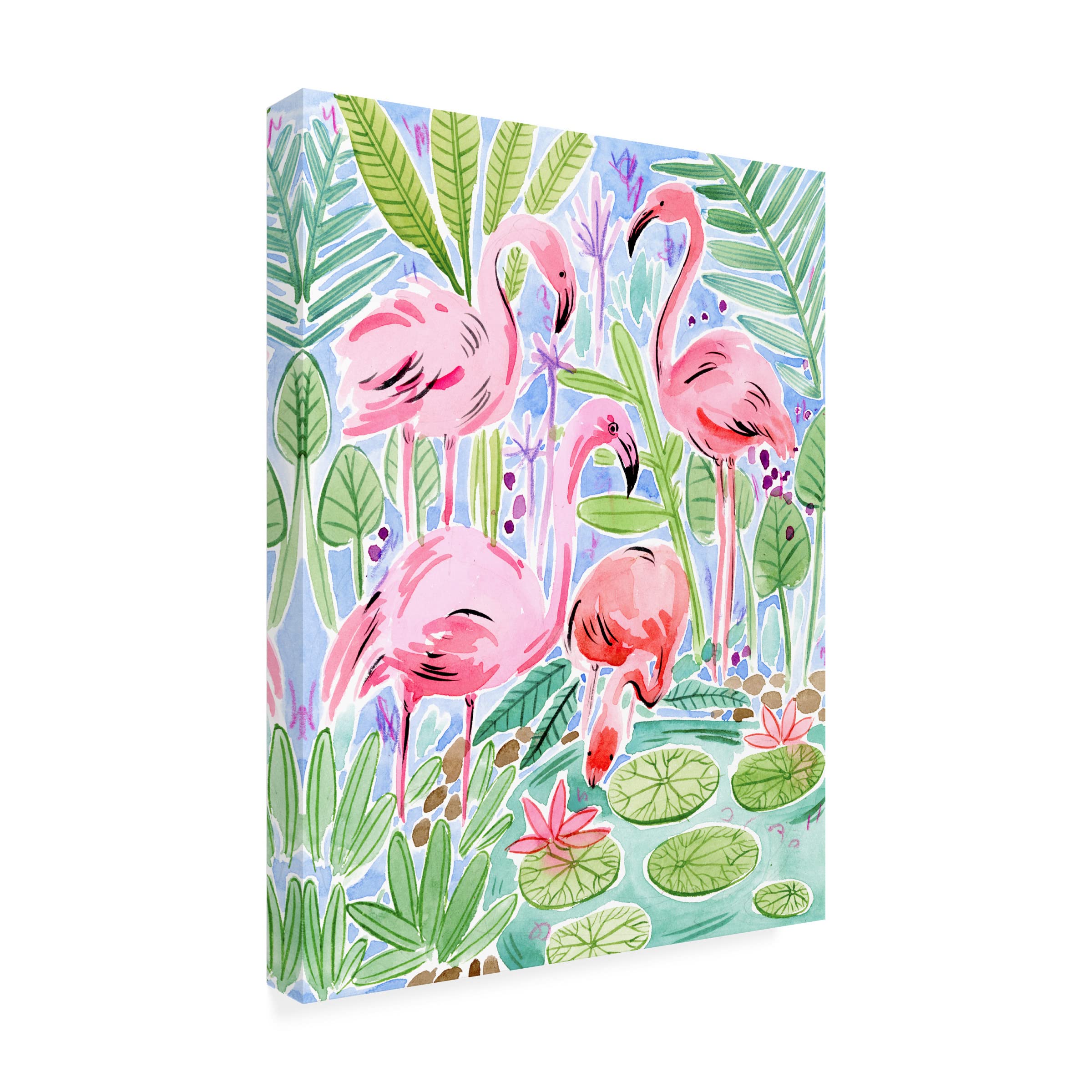 Wild Swimming II Canvas Wall Art by Melissa Wang - Stunning Handmade Painting for Living Room, Bedroom & Office Decor