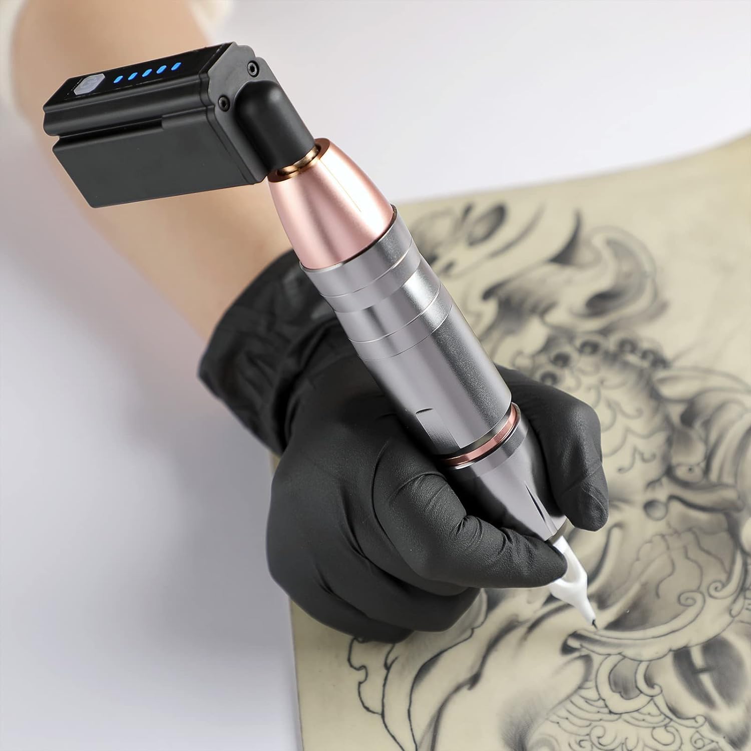 Solong 1500mAh Wireless Tattoo Machine Kit - Professional Cordless Tattoo Gun with 20pcs Needle Cartridges & Carry Case | Perfect for Tattoo Artists & Studio Work | Includes Aftercare Bandage