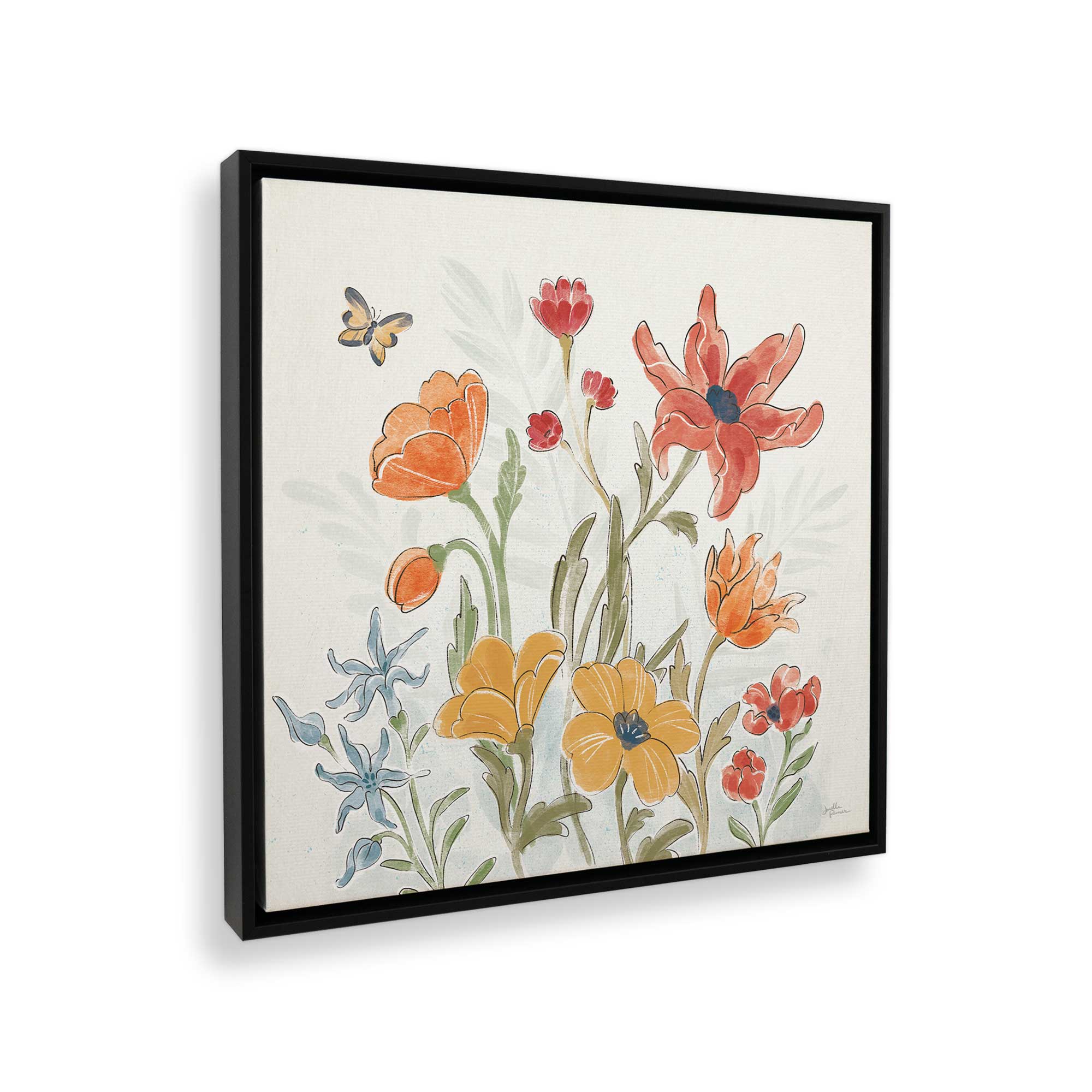 Garden Melody in Bloom IV - Floral Canvas Wall Art Print for Home & Office Decor - Perfect for Living Room, Bedroom, or Office Wall Decorations