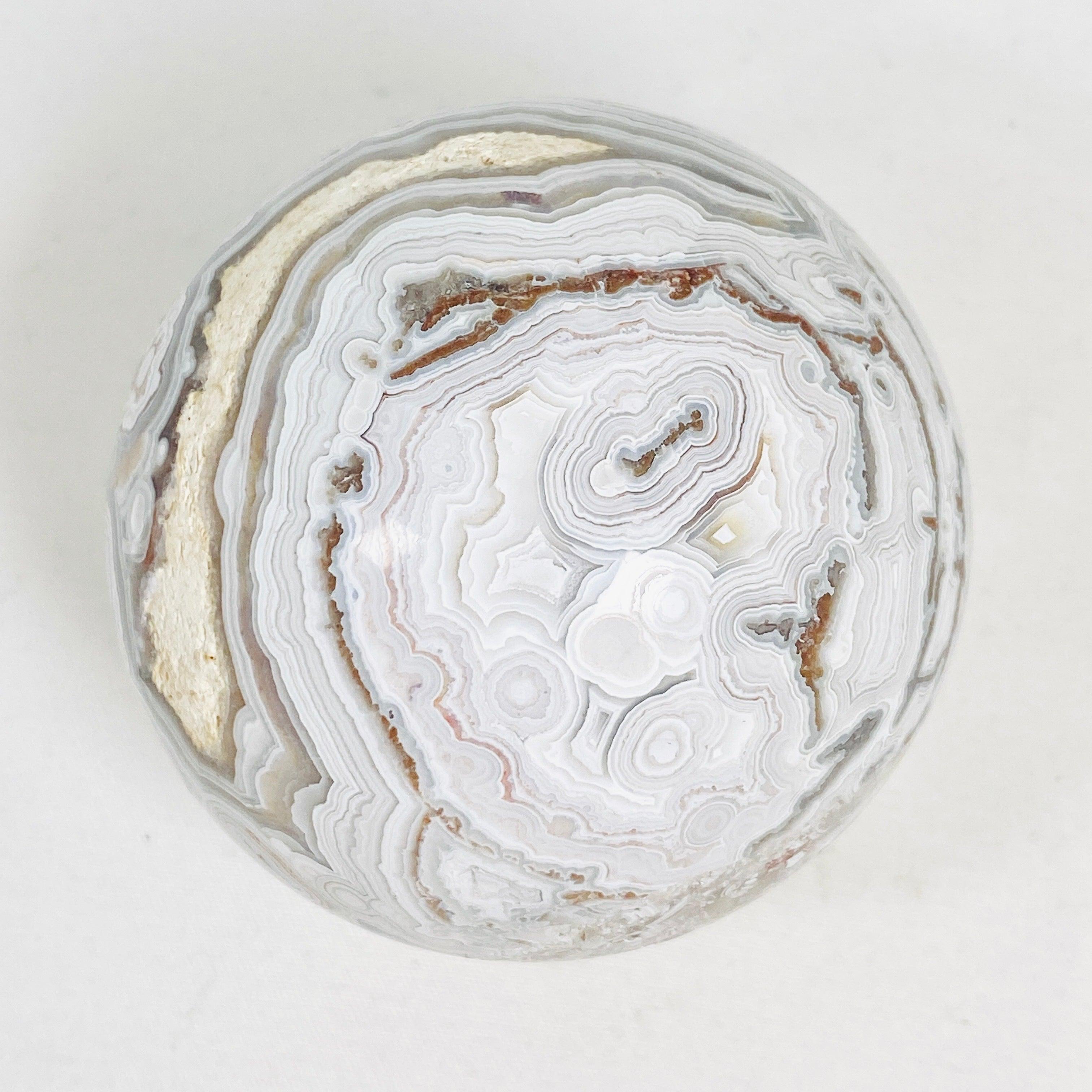 Natural Mexican Crazy Lace Agate Sphere - Handcrafted Stone Decor MAS 05 - Perfect for Home Decor, Meditation & Crystal Healing Collection