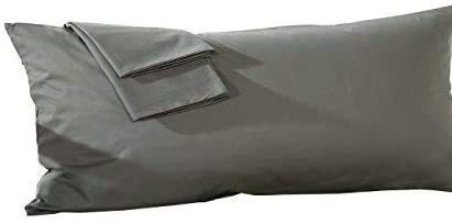 Premium 20x72 Body Pillowcase - 100% Egyptian Cotton, 550 Thread Count, Dark Grey, Zipper Closure (Set of 1) - Perfect for Side Sleepers, Pregnancy Support & Home Decor