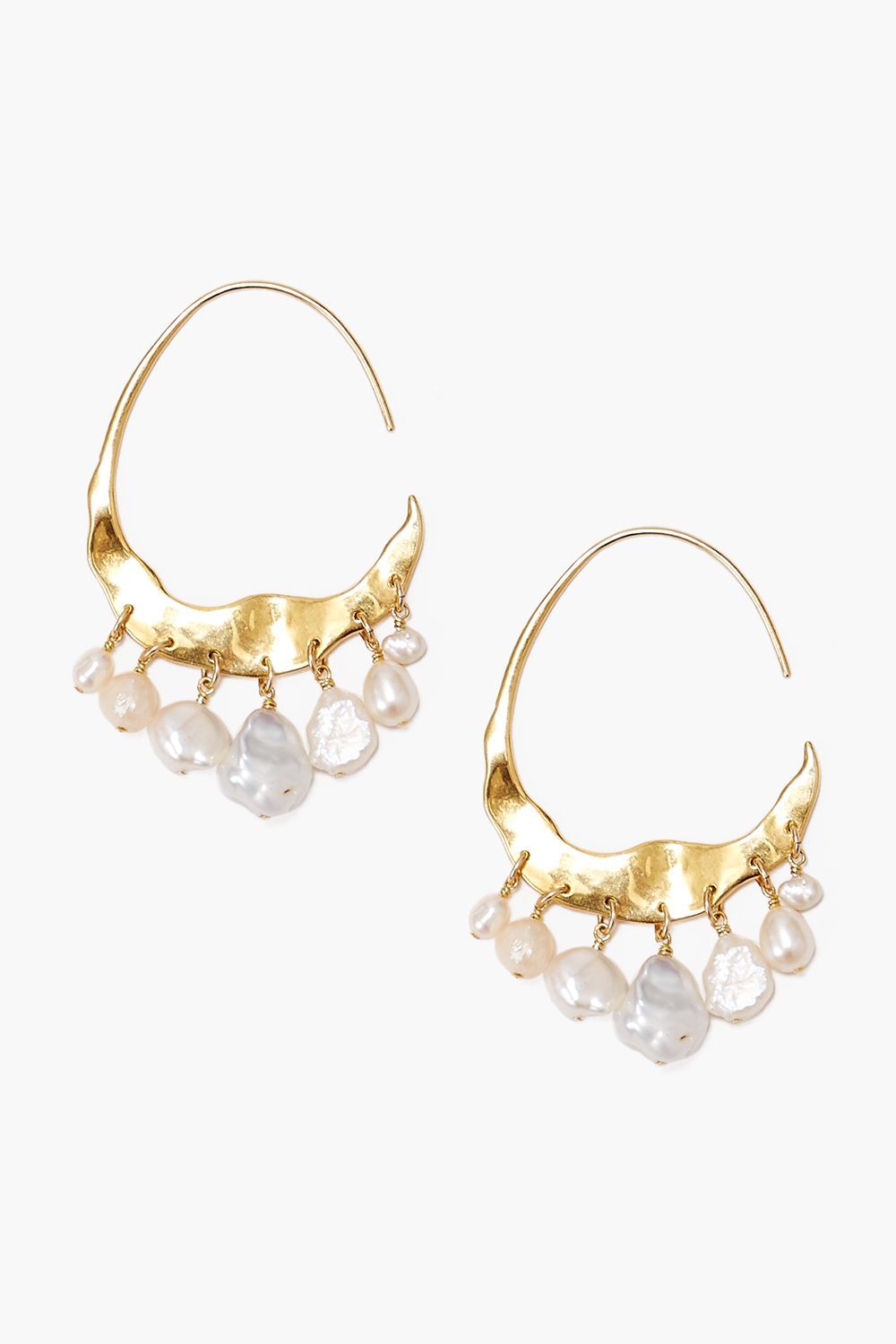 Elegant White Pearl and Gold Hoop Earrings for Women - Perfect for Weddings, Parties & Everyday Wear