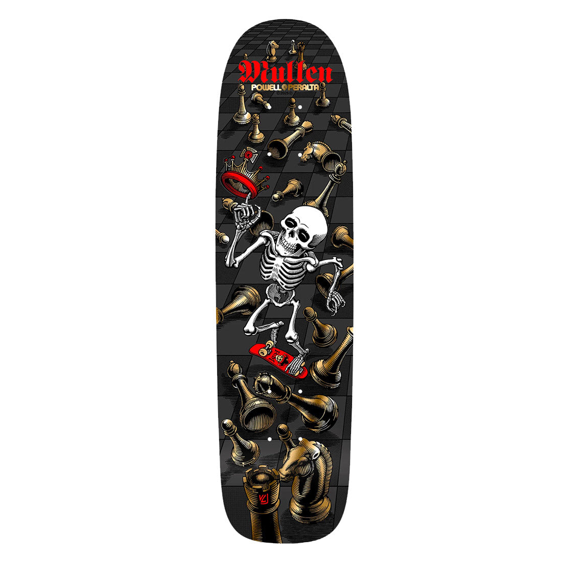 Powell Peralta Bones Brigade Mullen 16th Series Skateboard Deck - Hotrod Graphic - Pro Quality Skateboard for Street & Park Riding - Perfect for Skaters & Collectors