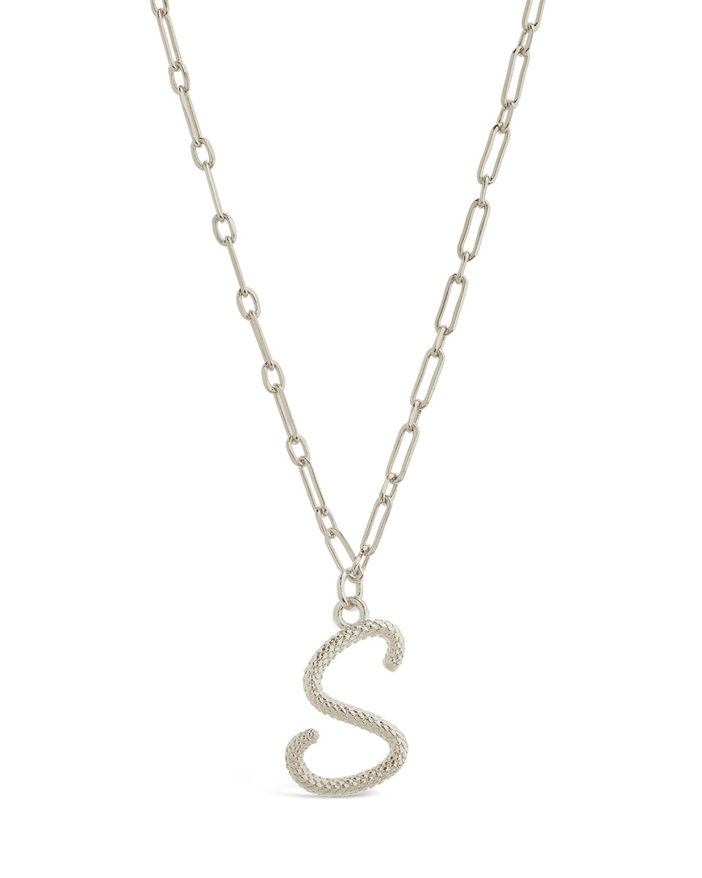 Personalized Textured Initial Charm Pendant Necklace for Women - Custom Name Letter Jewelry Gift for Her, Birthday, Anniversary, Valentine's Day