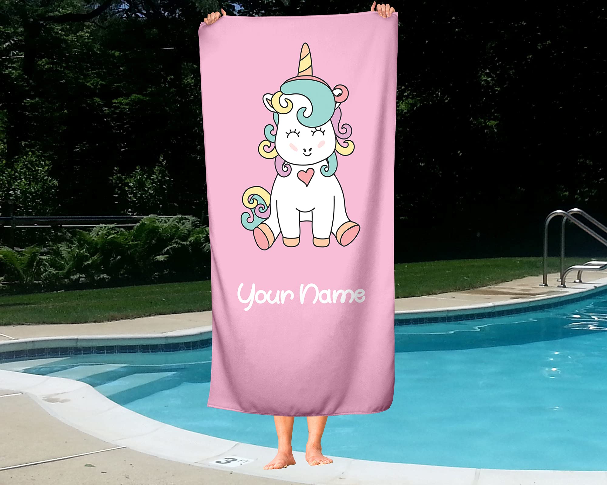 Personalized Unicorn Hooded Towel for Kids & Adults - Custom Travel, Beach, Pool and Bath Towel 30