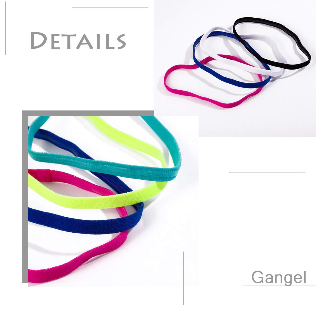 Non-Slip Elastic Sports Headbands for Women & Girls - 6 Pack Silicone Lined Sweatbands for Running, Yoga, Archery & Workouts - Stay-Put Hair Accessories for Active Lifestyles