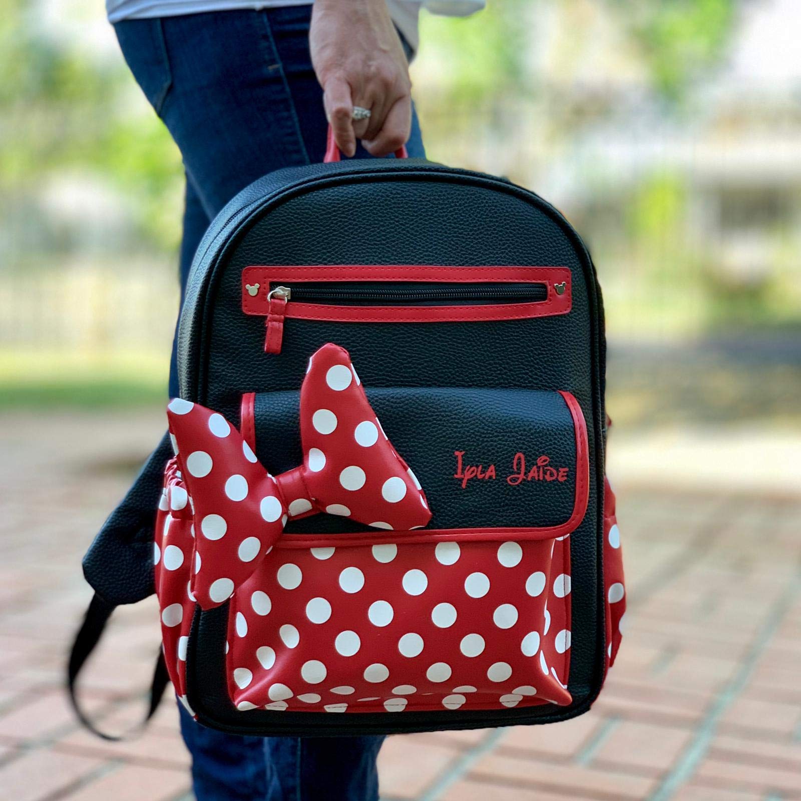 Personalized Disney Minnie Mouse Diaper Backpack Set - 3-Piece Baby Essentials for Travel, Daycare & Outings | Cute Nursery Organization & Gift Idea