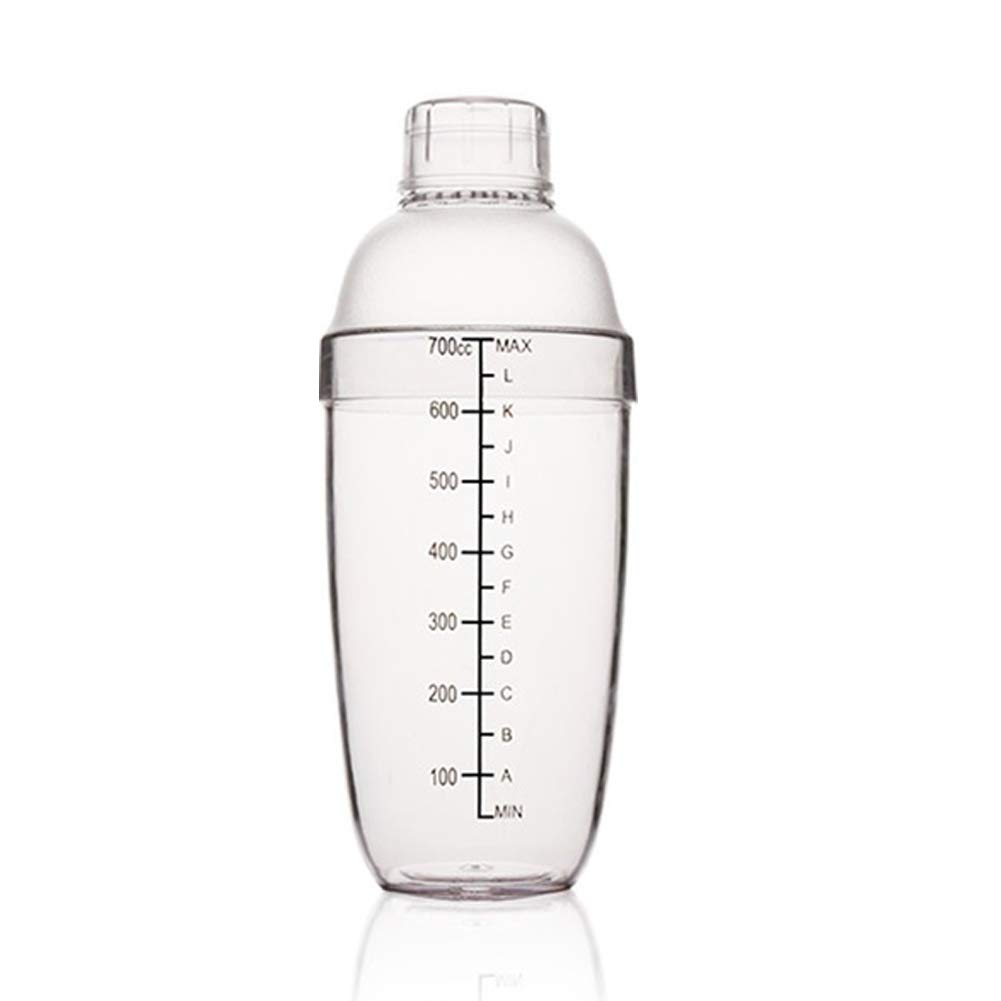 FEOOWV 24 oz Transparent Plastic Cocktail Shaker - Bar Tool with Measurement Scales for Mixing Boba Tea, Cocktails & Hand Drinks | Perfect for Home Bars, Parties & Professional Bartending