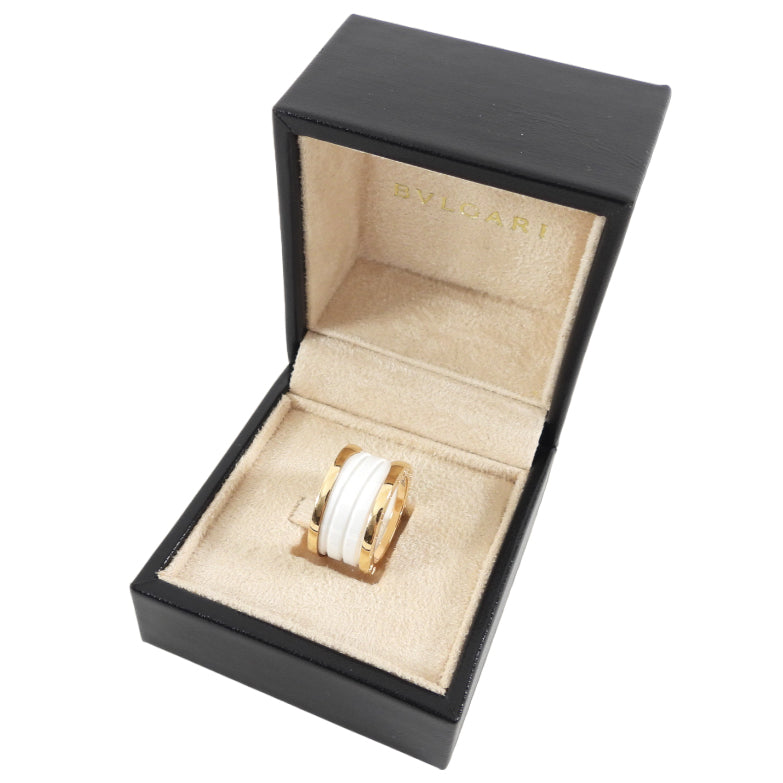 Bvlgari B.Zero1 18k Rose Gold & White Ceramic Ring - Size 52 / 6 - Luxury Jewelry for Women, Perfect for Weddings, Anniversaries & Special Occasions