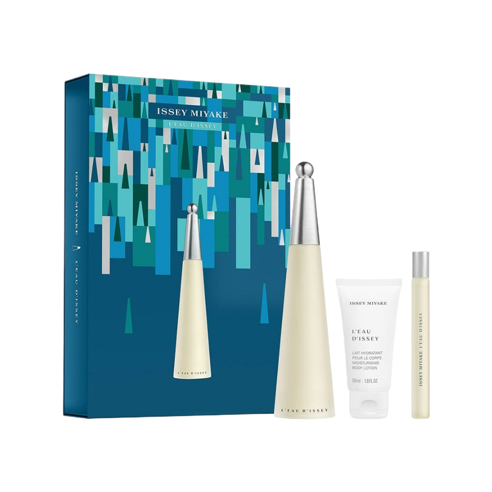 Issey Miyake L'Eau d'Issey 3-Piece Eau De Toilette Gift Set - 100ml Perfume for Women, Fresh Floral Scent - Perfect for Daily Wear, Office & Special Occasions