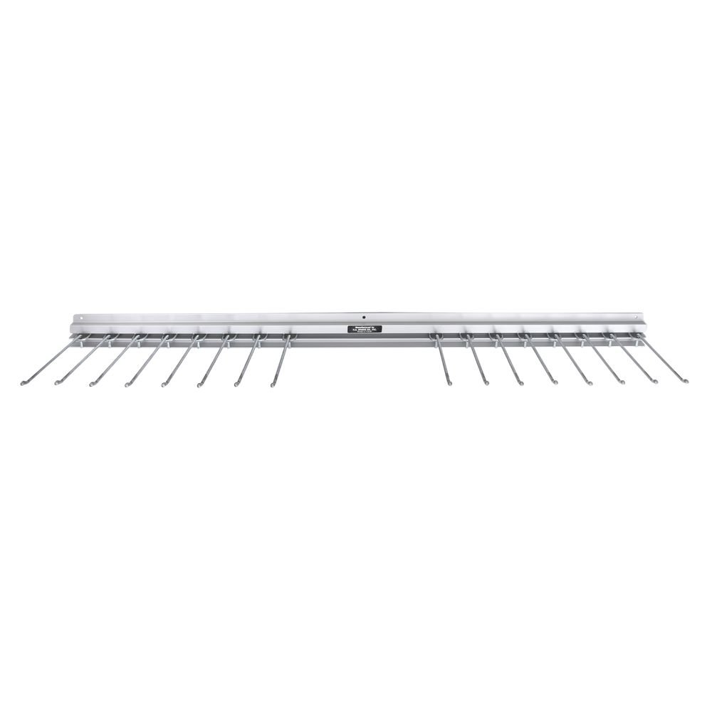 SRK-4 48-Inch Stainless Steel Kitchen Utensil Rack with 16 Hooks - Heavy Duty Wall Mount Organizer for Spoons, Ladles & Cooking Tools - Perfect for Restaurants, Home Kitchens & Commercial Use