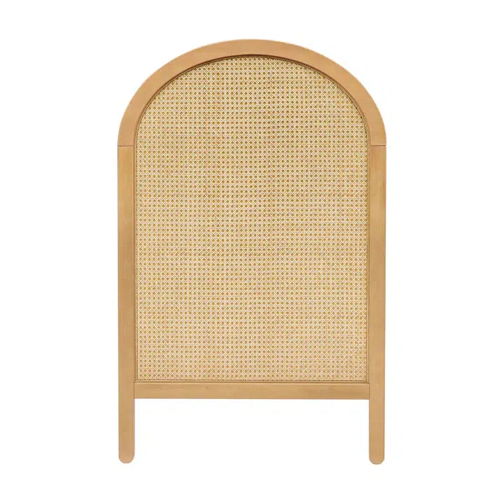 Babyletto Bondi Cane 3-in-1 Convertible Crib in Honey Finish with Natural Cane Weave - Modern Nursery Essential for Newborns to Toddlers
