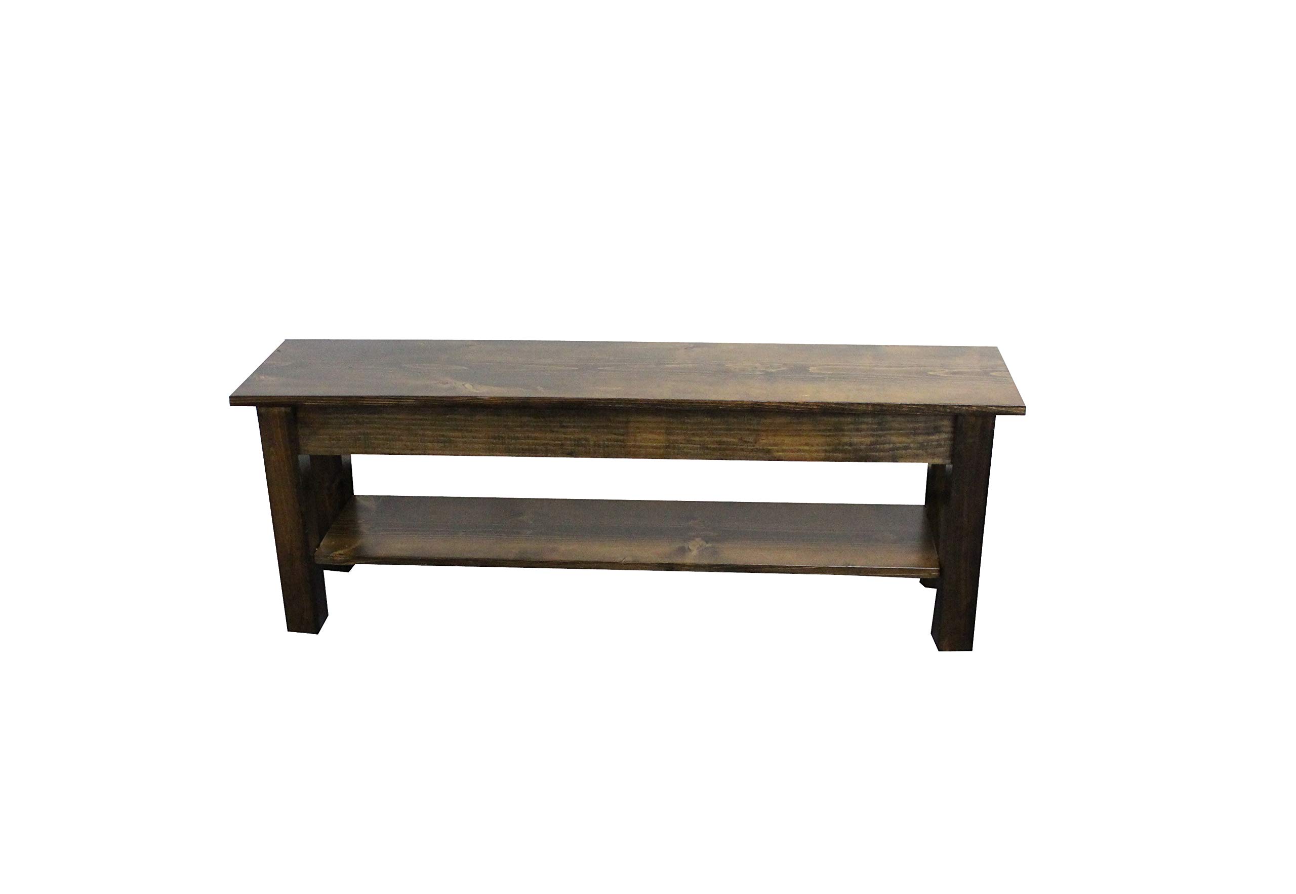 72-Inch Yukon Storage Bench with Shelf - Sturdy Wooden Entryway Bench for Shoes, Coats & Home Organization | Perfect for Hallway, Living Room & Bedroom Storage