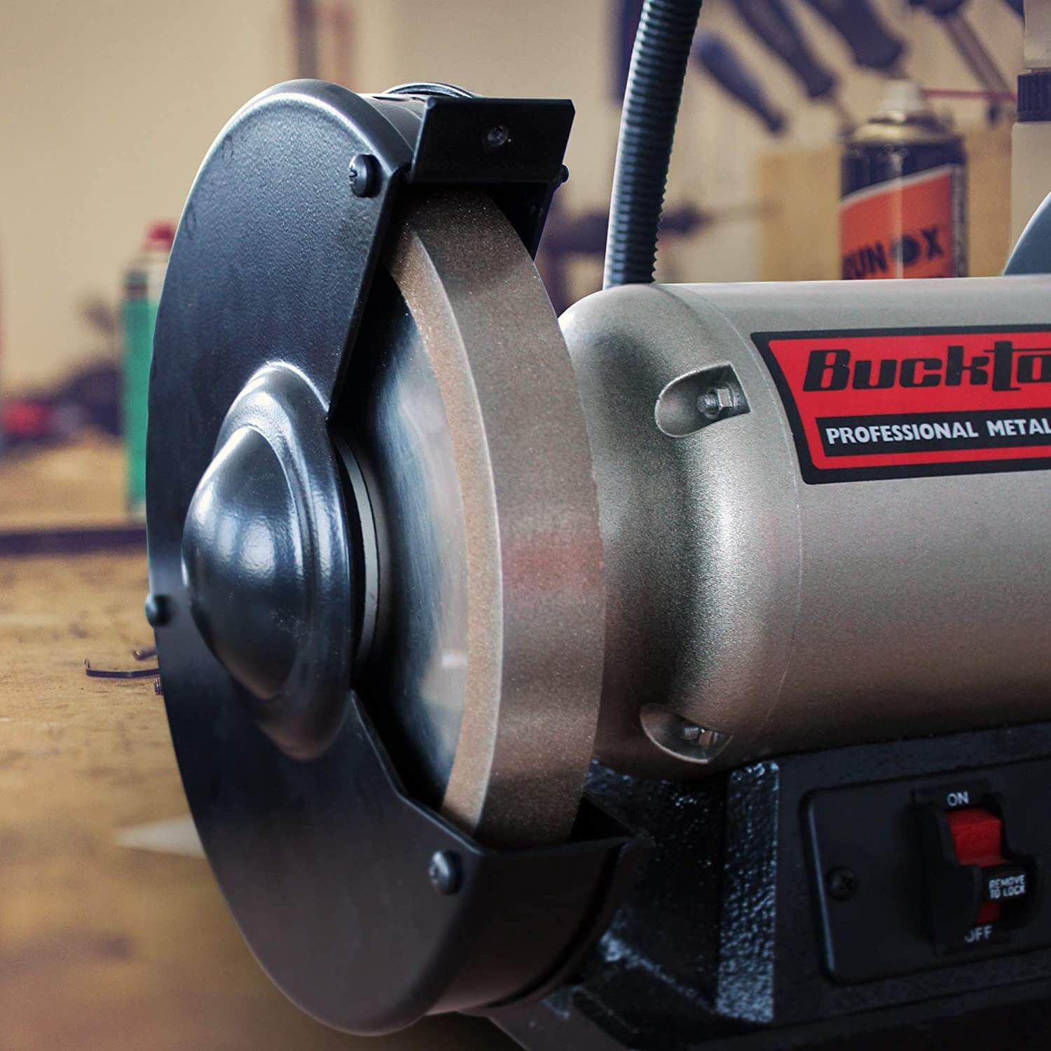 BUCKTOOL 8-Inch CBN Grinding Wheel for High Speed Steel Tools - 180 Grit, 1-Inch Wide, 5/8 Arbor - Perfect for Sharpening Knives, Chisels, and Woodworking Tools