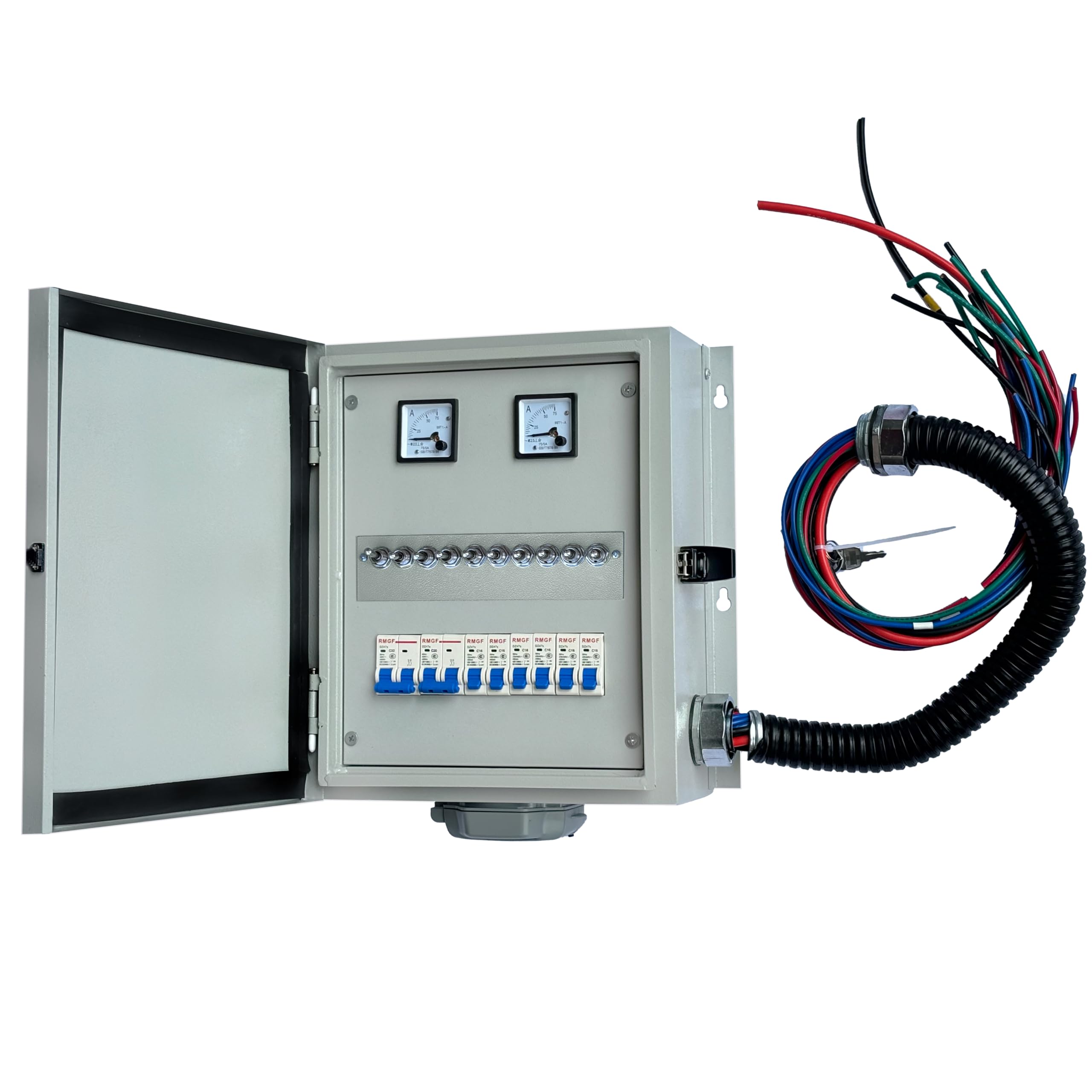 50A Manual Transfer Switch Kit for Generators - 10 Circuit, 120/240V, 12000W Capacity, SS2-50P Connector, IP67 Waterproof, Pre-Wired - Perfect for Portable Generators in Power Outages & Emergency Backup