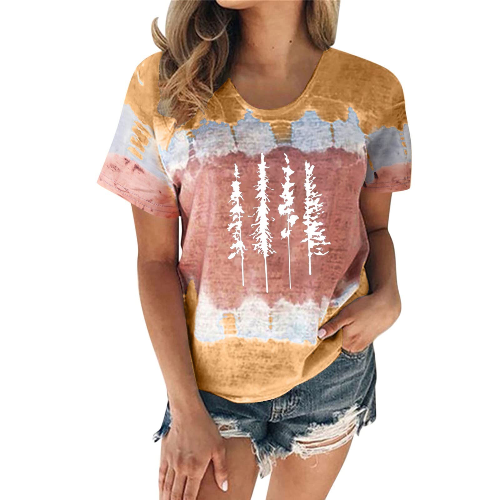 **Plus Size Women's Summer Tops & Blouses – Trendy O-Neck Casual T-Shirts for Women (4X) – Perfect for Work, Vacation & Everyday Wear**