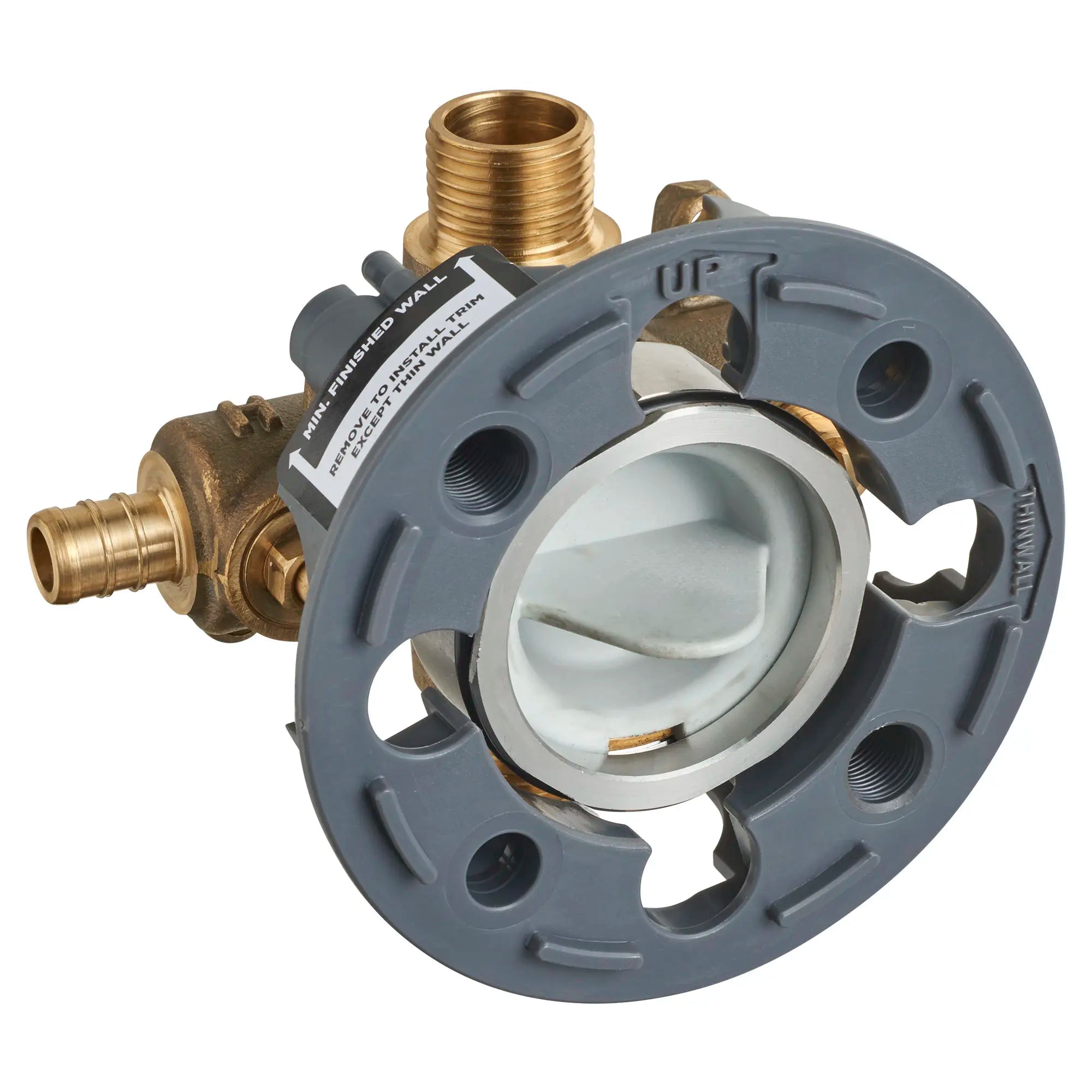Flash® Shower Rough-In Valve with PEX Inlets & Universal Outlets - Includes Screwdriver Stops for Crimp Ring System - Perfect for Bathroom Remodeling & Plumbing Installations