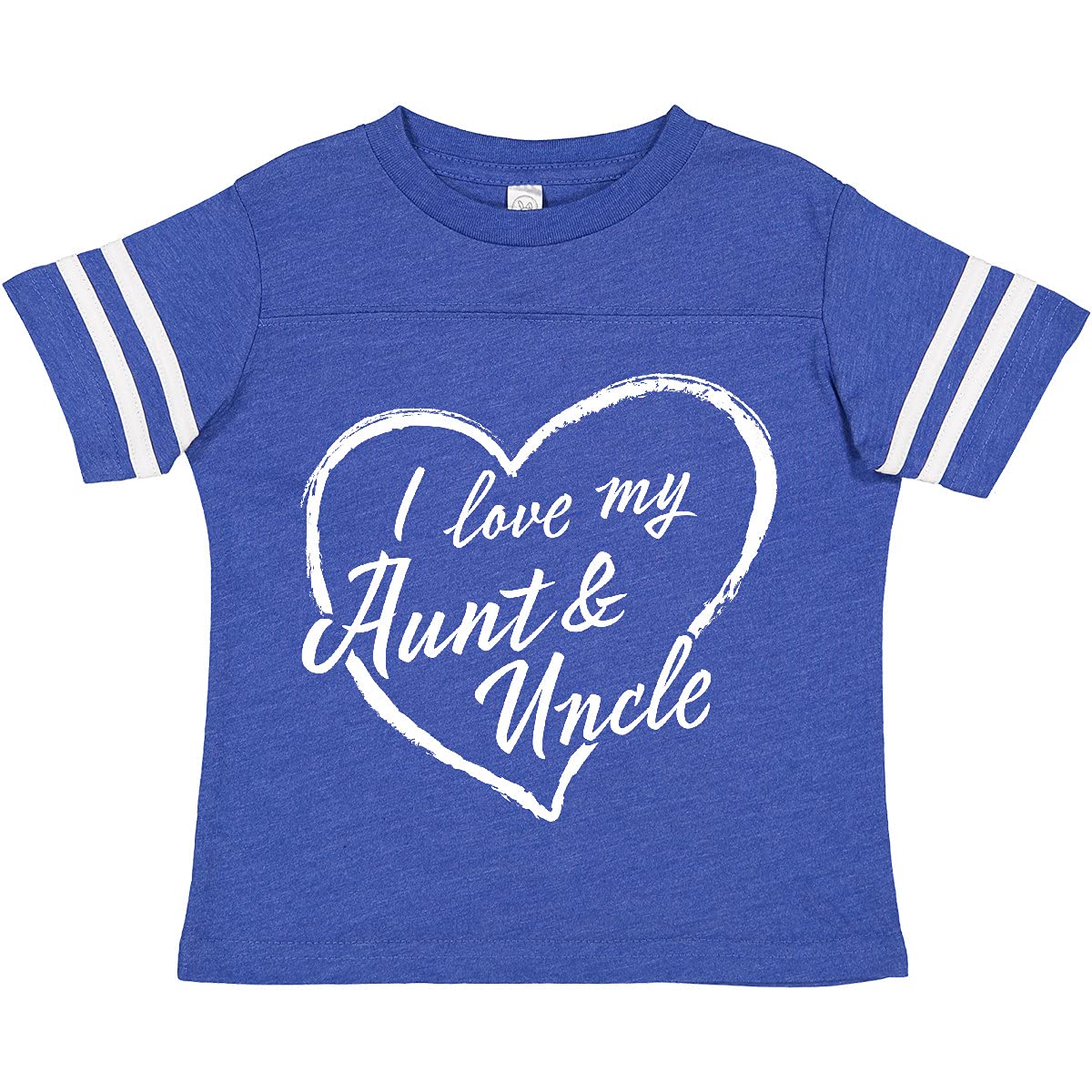 Inktastic I Love My Aunt & Uncle White Chalk Heart Toddler T-Shirt | Cute Kids Graphic Tee for Family Reunions & Gift Giving