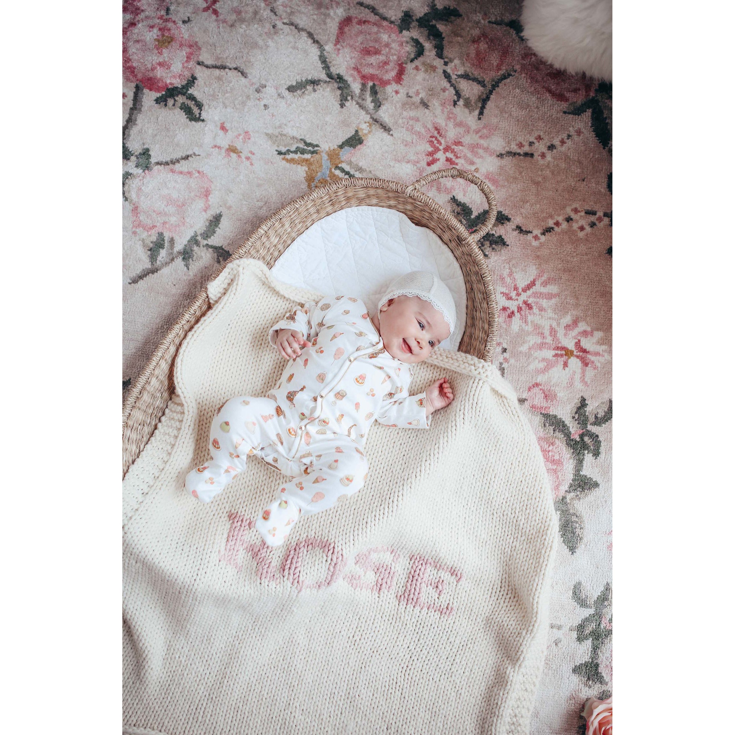 Atelier Choux Classic Playsuit Sweetie Pie - Soft Organic Cotton Baby Romper for Girls & Boys - Perfect for Playdates, Nursery & Photo Shoots