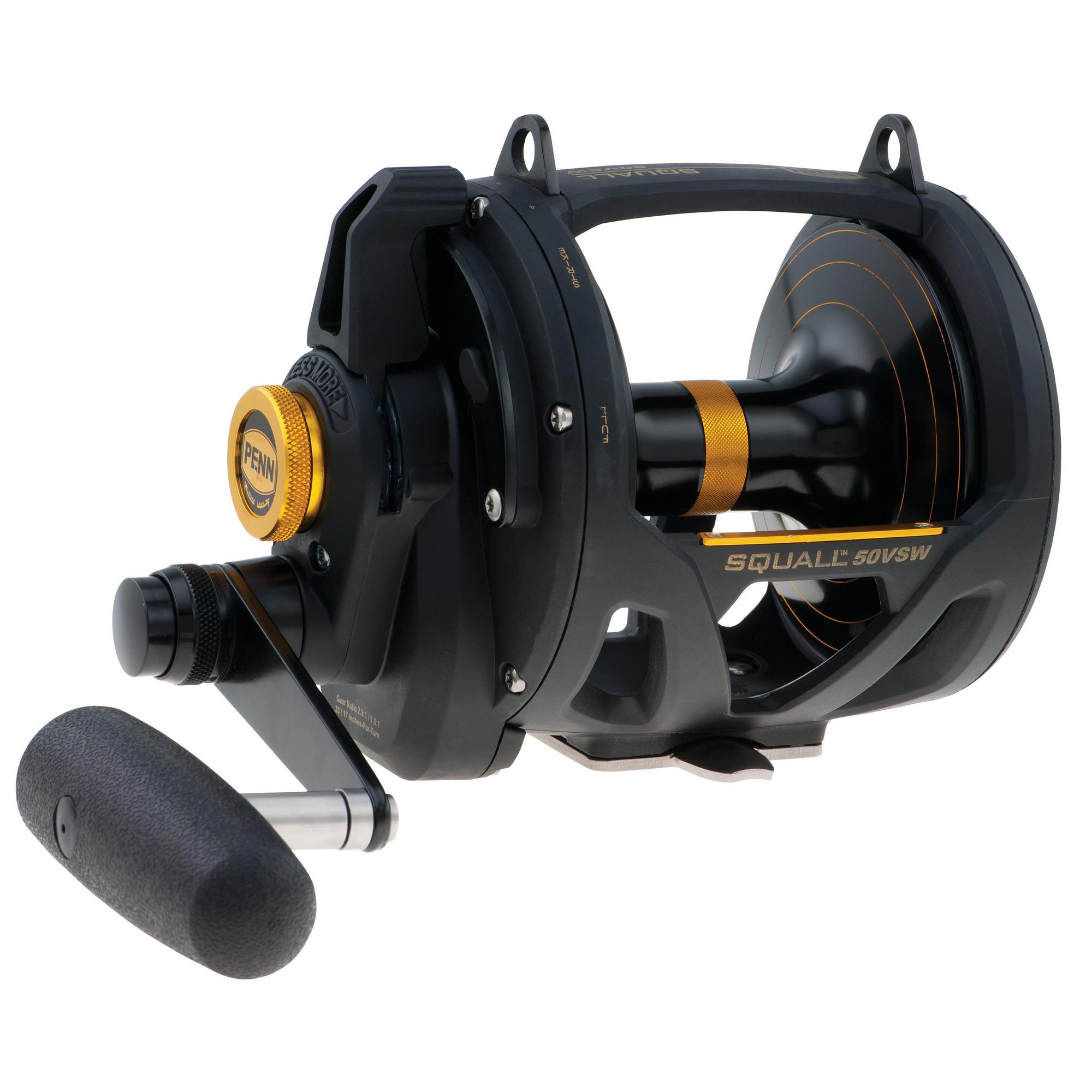 Penn Squall Lever Drag Two Speed Fishing Reels - Saltwater & Freshwater Fishing Gear for Offshore & Inshore Angling