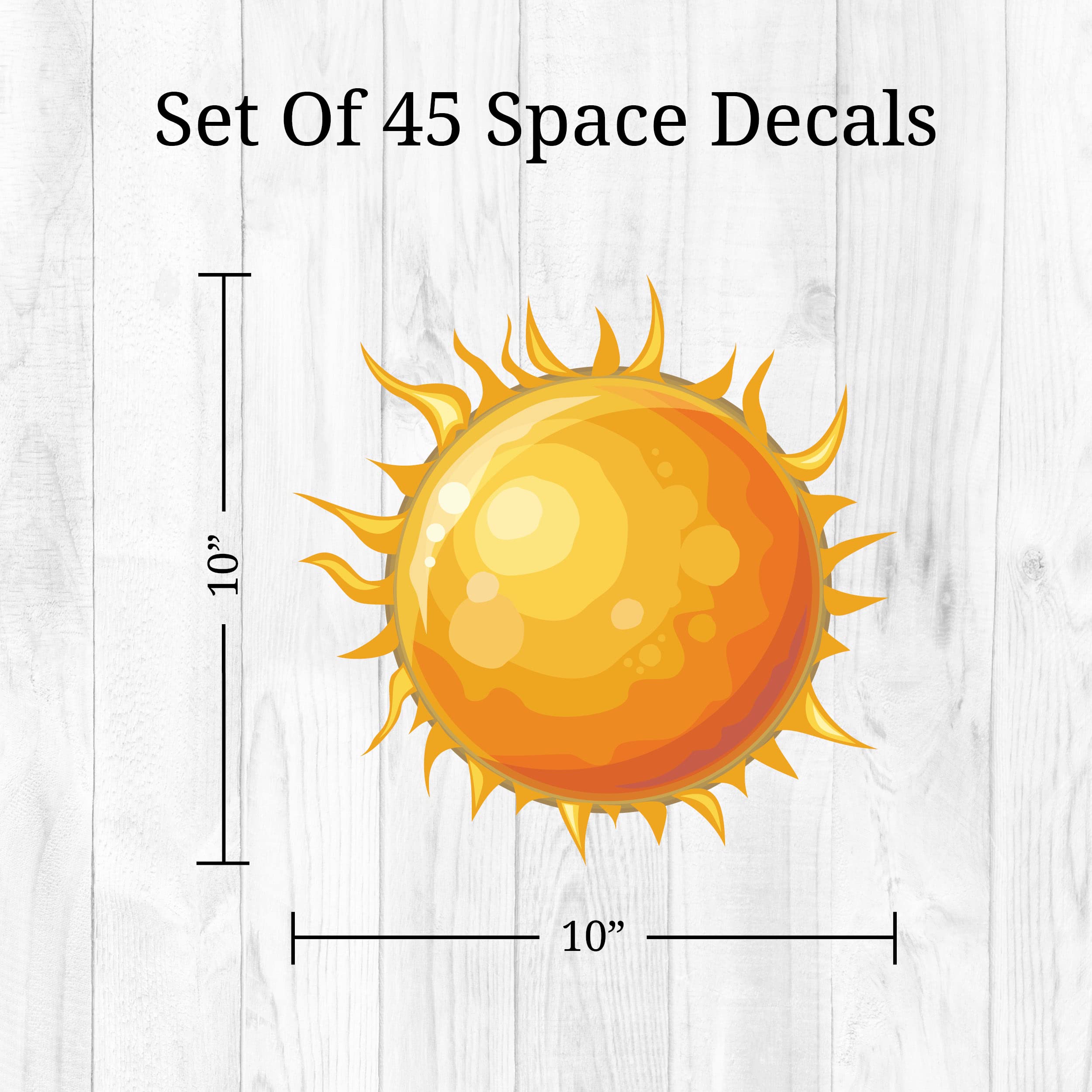 12-Piece Solar System Wall Decals Set - Removable Planets Wall Stickers for Nursery, Bedroom, Bathroom & Classroom Decor | Peel & Stick Space-Themed Wall Art for Kids' Rooms & Educational Spaces