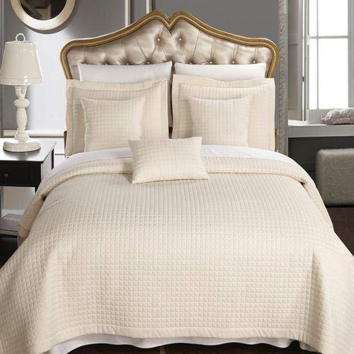 Luxury Checkered Quilted Coverlet Set - Wrinkle-Free for Bedroom Decor