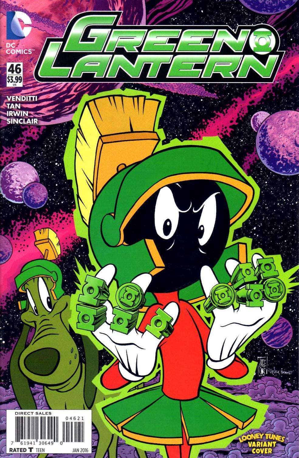 Green Lantern (5th Series) #46A VF/NM DC Comic Book - Marvin the Martian Variant Looney Tunes | Rare Collector's Edition for Comic Enthusiasts & DC Fans