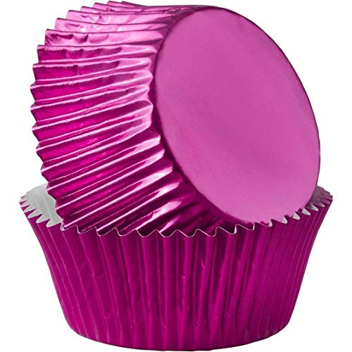 Wilton Hot Pink Foil Baking Cups - 24 Count Standard Size Cupcake Liners for Birthday Parties, Baby Showers & Holiday Baking