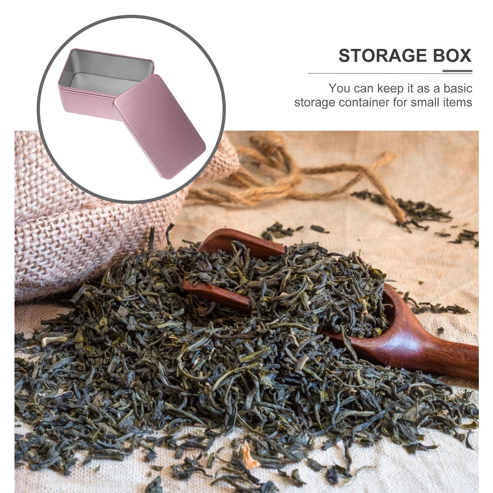 Zerodeko Decorative Metal Tin Box with Lid - Empty Storage Container for Tea, Jewelry, Cookies, Candy - Rectangular Organizer for Home, Office, Kitchen (Red) | Perfect for Gift Packaging, Craft Supplies & Pantry Organization