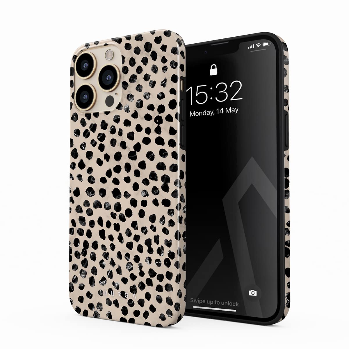 Stylish BURGA Hard Shell Phone Case for iPhone 13 Pro Max - Trendy Polka Dot Design, Protective Cover for Apple iPhone 13 Pro Max - Perfect for Women & Men - Ideal for Everyday Use, Travel, and Fashion Accessory