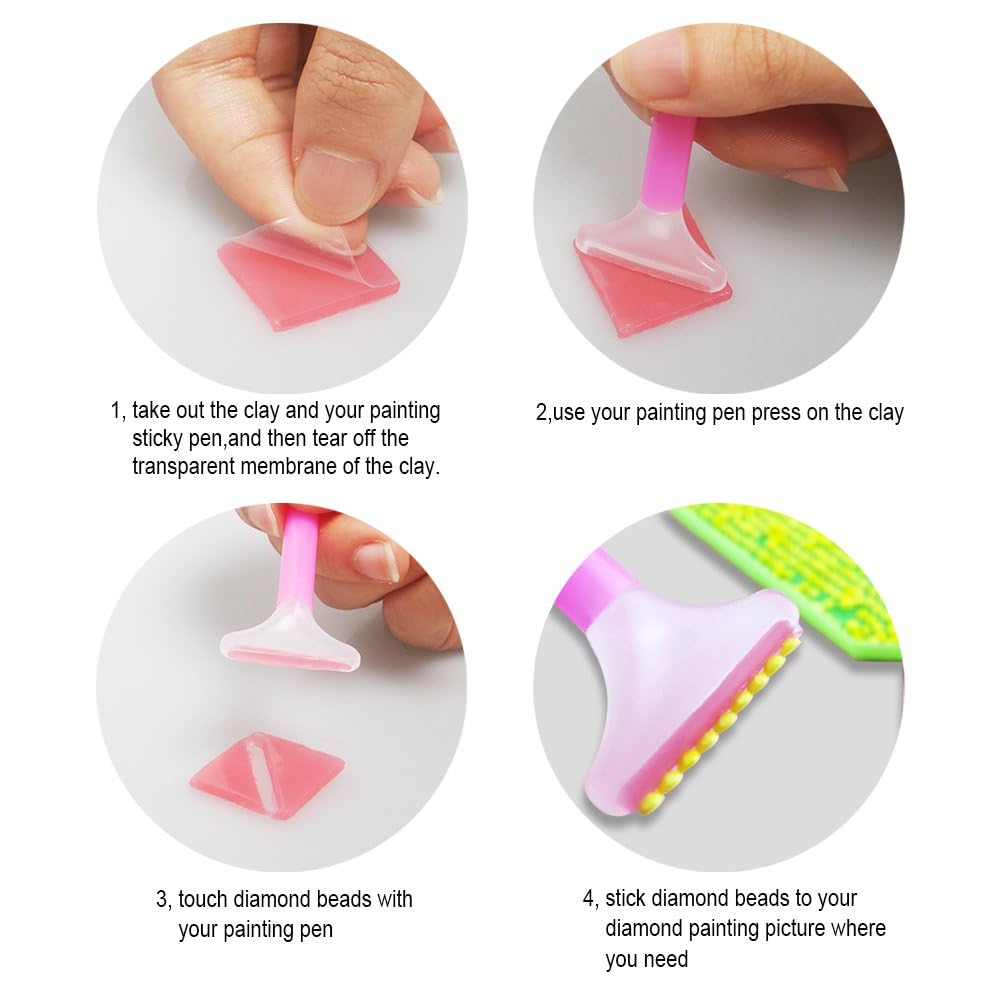 60 Pcs 5D Diamond Painting Glue Clay - Eco-Friendly DIY Art Wax for Diamond Painting, Cross Stitch & Embroidery - 2x2cm Sticky Wax for Crafting, Scrapbooking & Home Decor