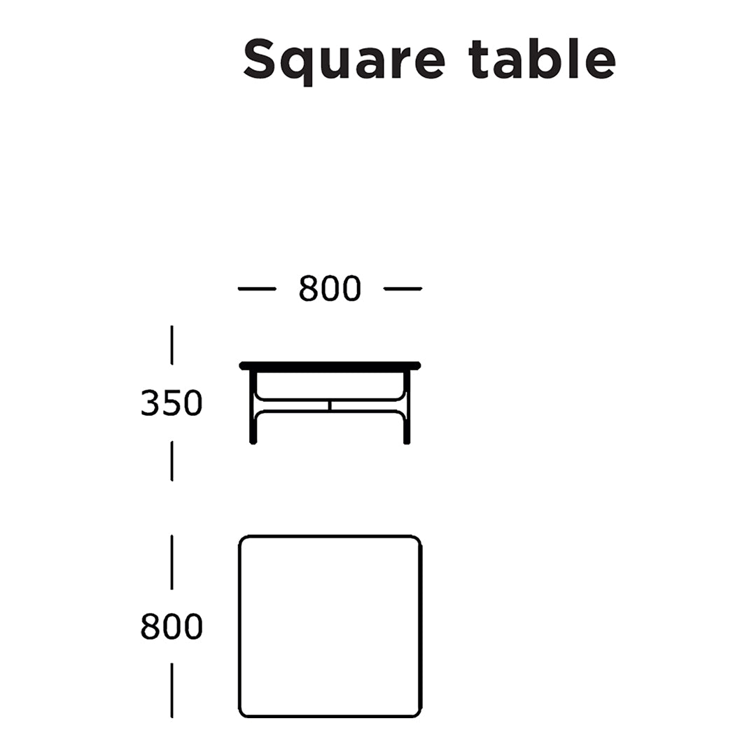 Floema Modern Square Coffee Table - Stylish Living Room Center Table for Home Decor, Sofa Table with Storage Shelf - Perfect for Small Spaces, Apartments & Lounge Areas