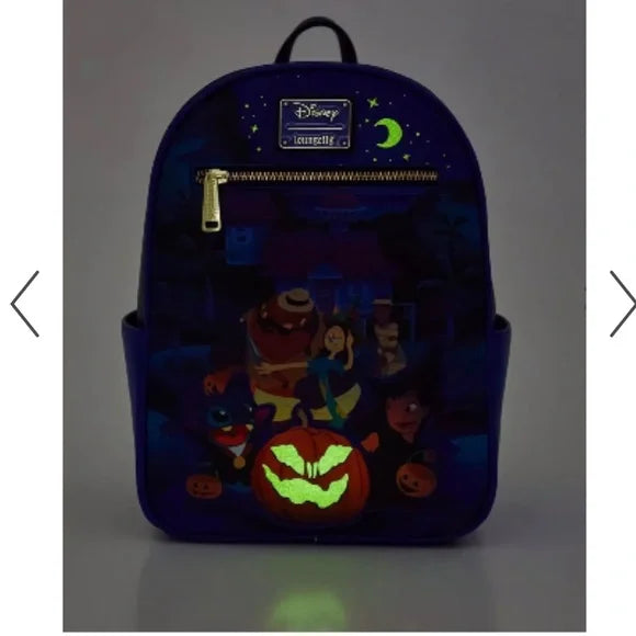 Disney Loungefly Lilo & Stitch Glow in The Dark Halloween Mini Backpack for Trick or Treating - Cute Cosplay Accessory for Disney Fans & Halloween Costumes
